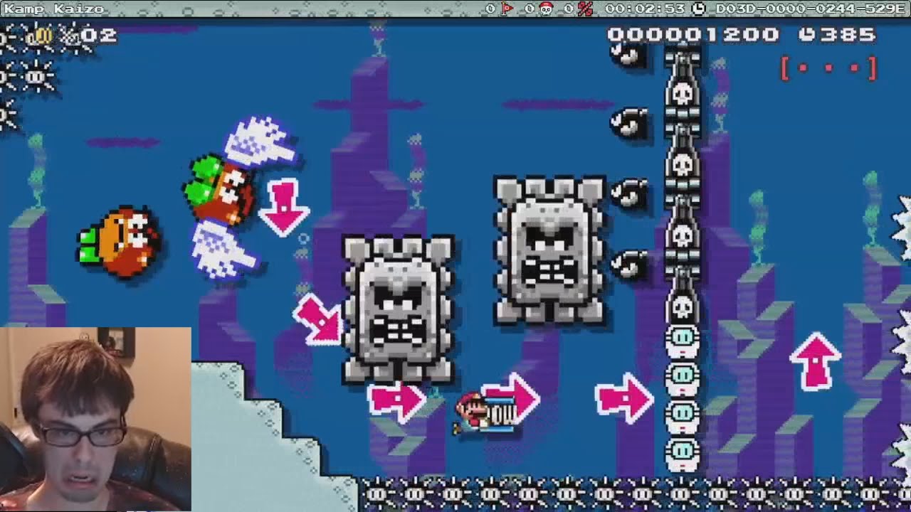 Mario Maker - Kamp Kaizo | Blind Kaizo Race #14 (Now With Water Kaizo?)