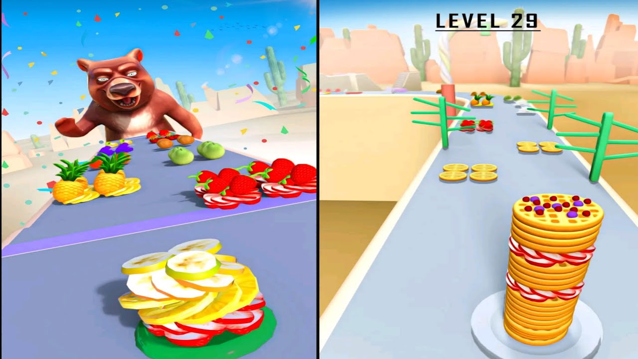 Pancake Rush - Cake Run 3D Game - All levels Android , iOS