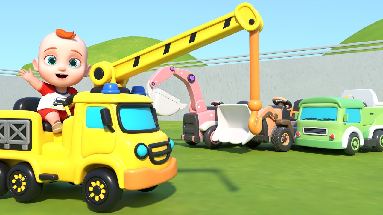 Construction Truck Song | Excavator, Crane truck | Boo Kids Song