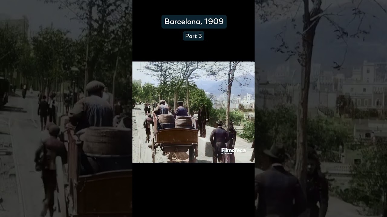 Barcelona in 1909! Incredible Upscaled & Colorized Footage! #history #oldfootage #historical
