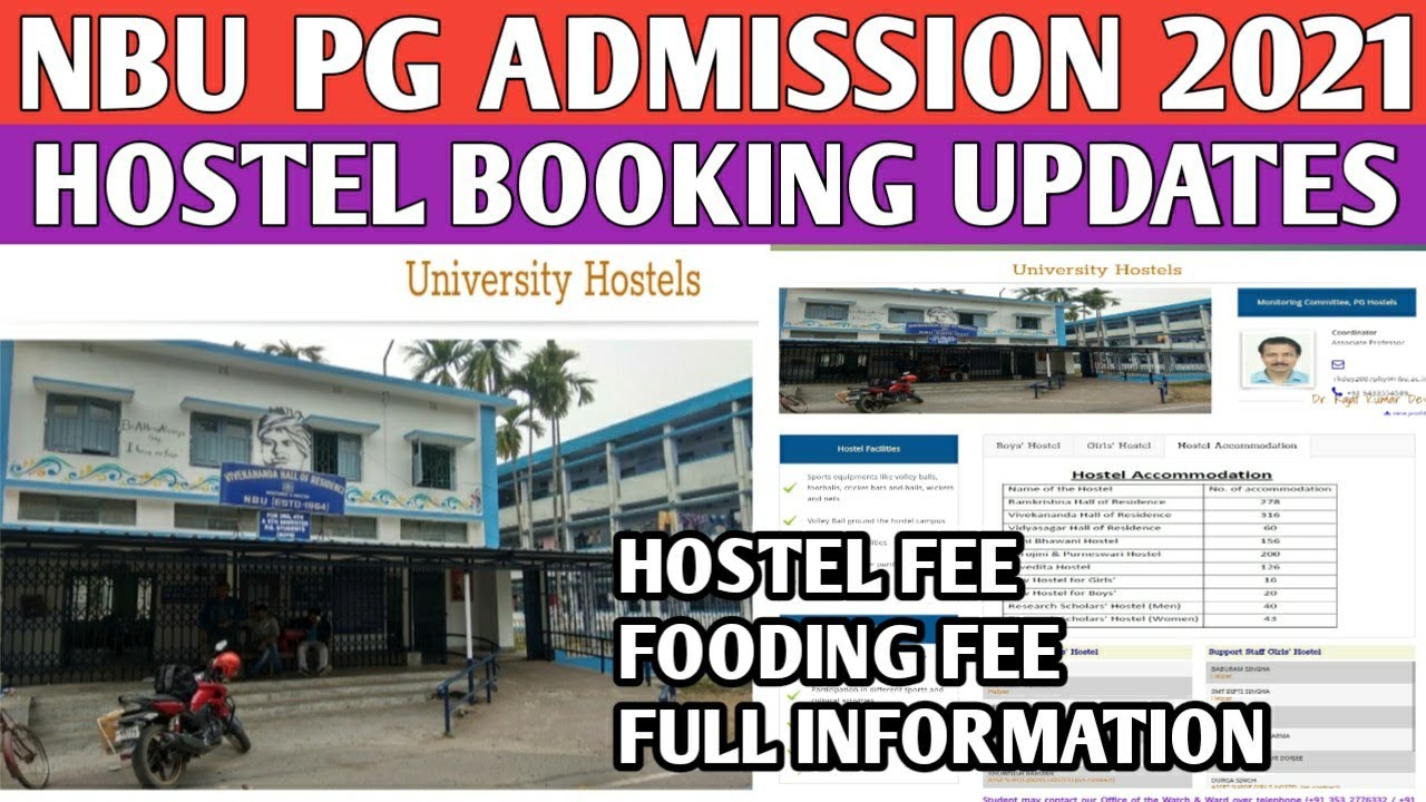NBU- PG Students Hostels Booking Updates 2021 || How to book Hostels ||University of North Bengal