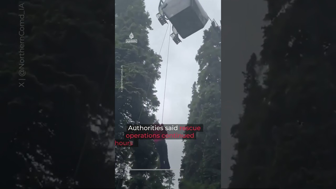 Nearly 300 tourists rescued after cable cars halt mid-air