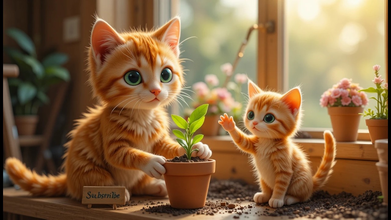Mama Cat Fixed the Wilted Plant 🌱💔 Emotional Cat Story PurrfulStories 🐾#cat#cutecats#kitten#catstory