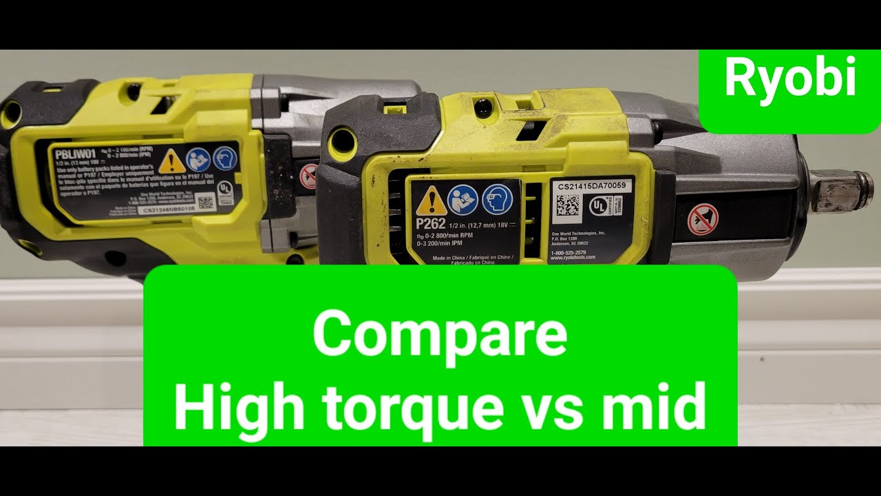Сравнение ударных гайковертов Ryobi 1/2