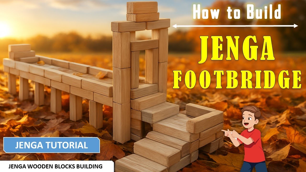 Jenga Tutorial #53: STURDY Jenga Footbridge Build 🌉 Fast & Easy #Tutorial You Must Try! #jenga #DIY
