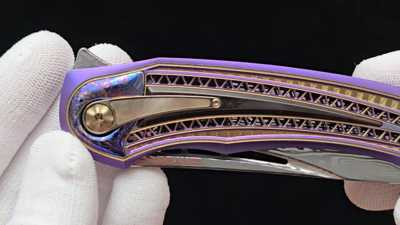 Noblie Custom Knives Review | One-Off Titanium Folder with Damasteel & Mother of Pearl Inlays