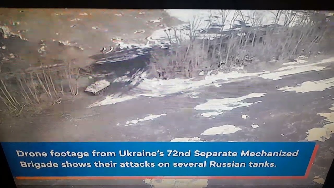 Drone footage from Ukraine's 72nd separate mechanized brigade shows their attacks on Russian tanks
