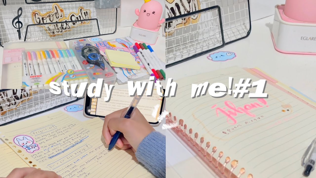 study with me (part 1)📚❕- nyatet materi pelajaran bahasa indonesia 🇮🇩 -  vlog real life#6