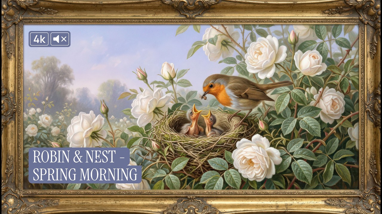 Robin & Nest   Spring Morning | 4K Frame TV Art | No Music