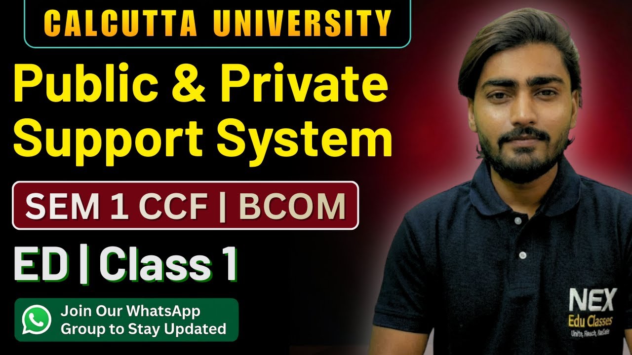 Public & Private Support System | BCom Semester 1 ED | Calcutta University Class 1