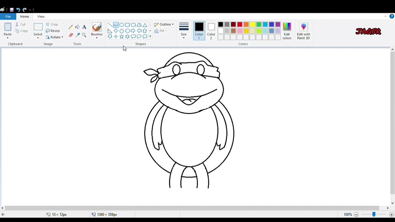 Ninja Turtle Drawing | Cartoon | Turtle | Art | Painting | Easy Cute Drawing | How to Draw Turtle