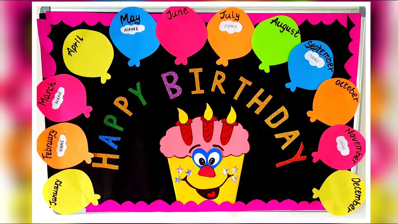 Birthday bulletin board idea for class rooms/ Birthday bulletin chart idea