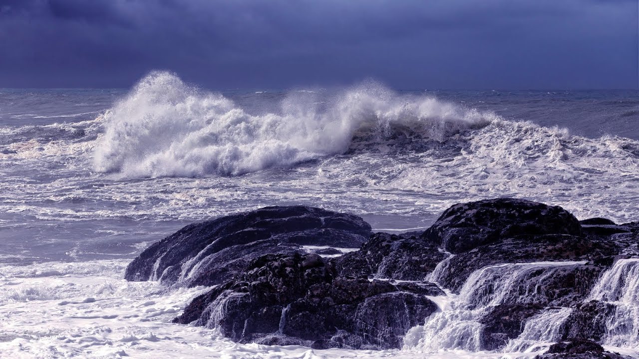 Ocean Waves Rain Sounds and Relaxing Music - Deep Sleep Relaxation