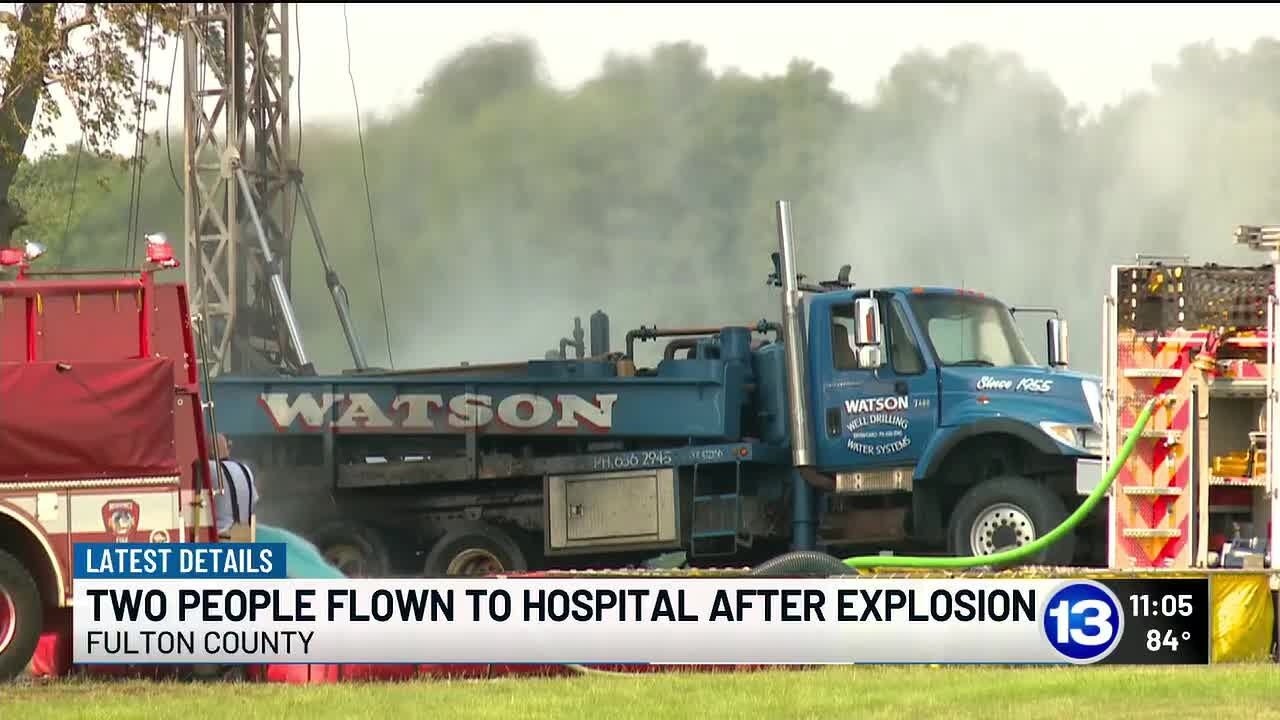 Two hospitalized with life-threatening injuries after well drilling causes explosion in Fulton Co...
