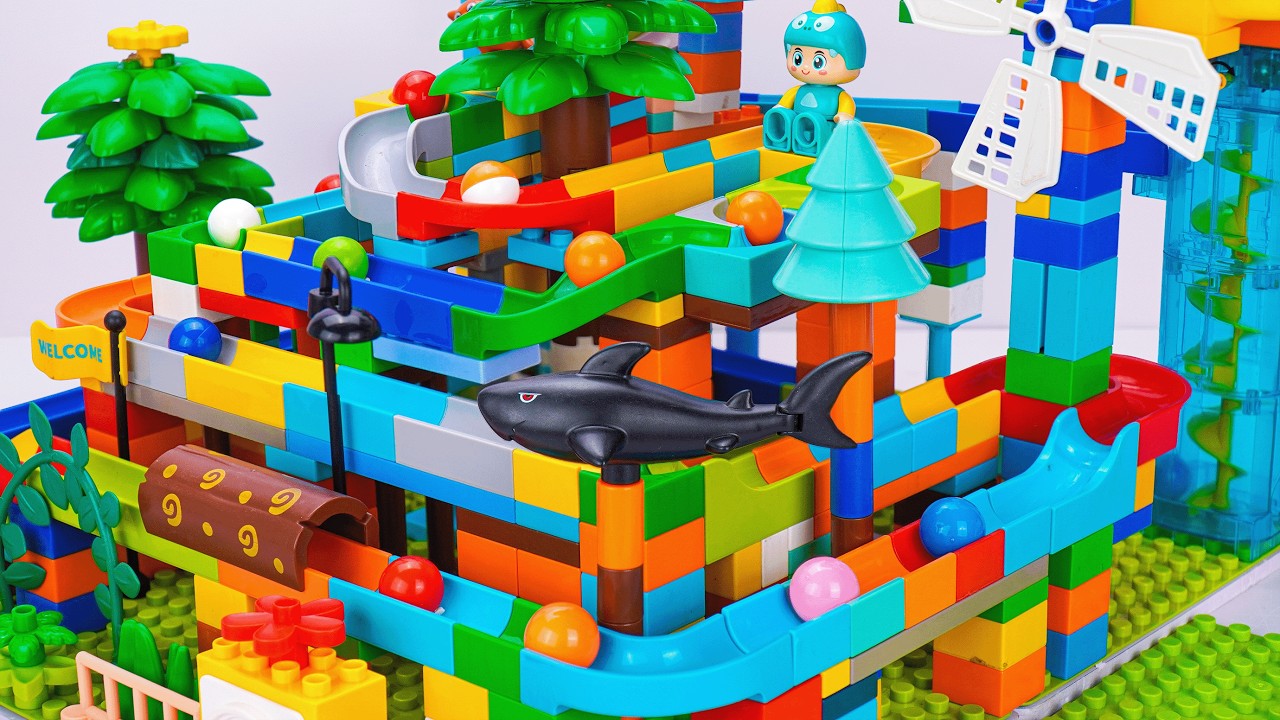 INSANE LEGO DUPLO Marble Run ASMR ☆ Satisfying Rocket orbit block set Lego roller coaster