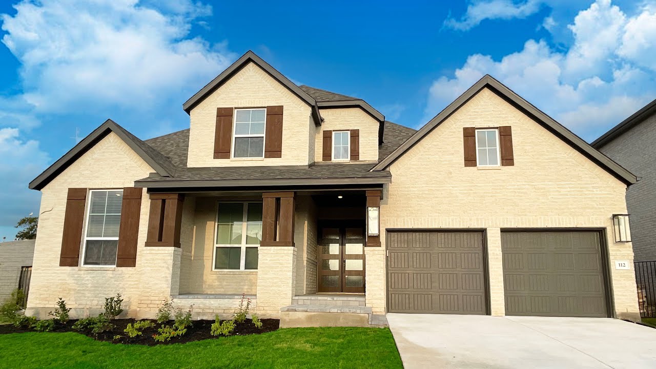 East Facing 222 plan with Highland Homes in the Santa Rita Ranch community in Liberty Hill, TX