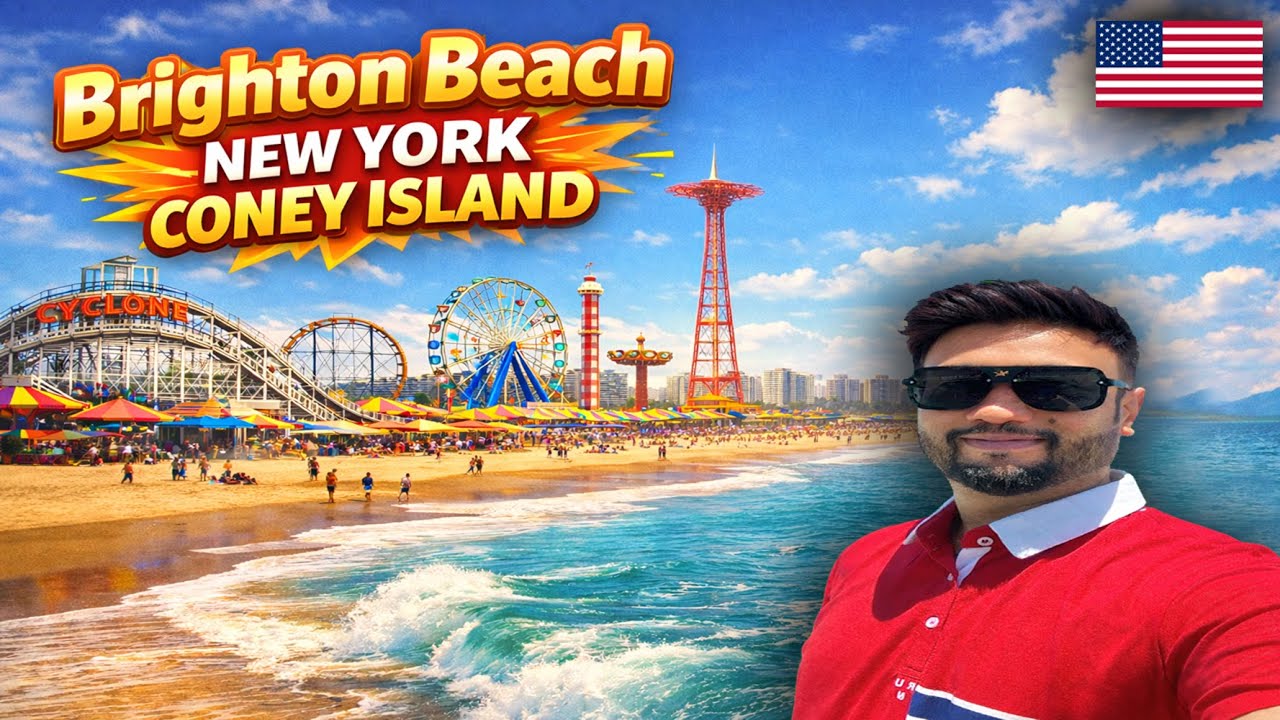 New York Beach & Famous American Theme Park 🎢 | Pakistani Tourist Experience 🇺🇸”