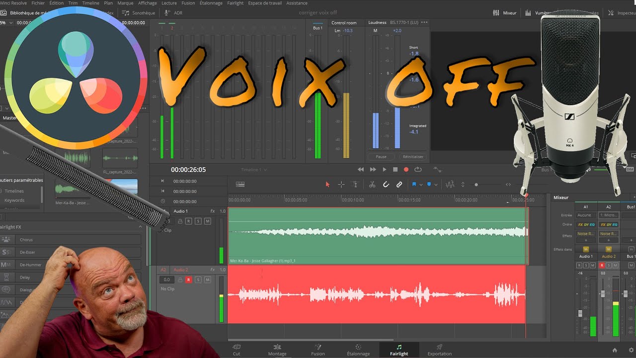 Comment enregistrer une voix off et l'améliorer sur Davinci resolve