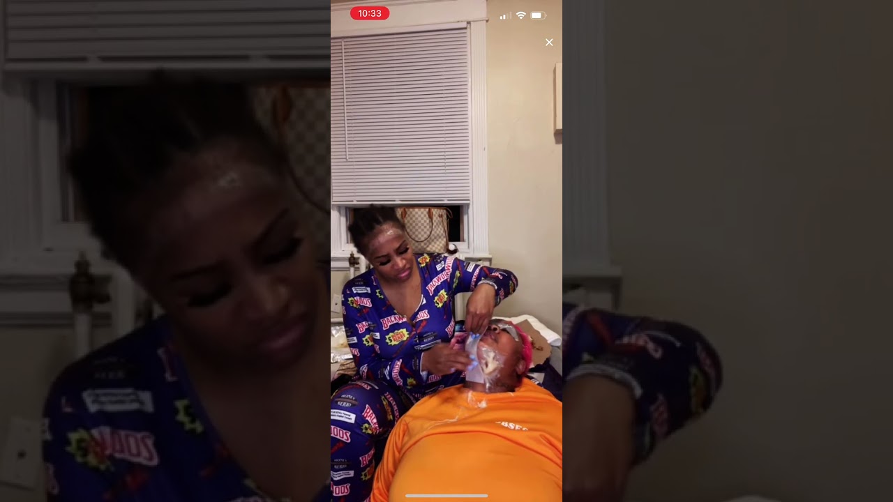 QUEEN OPP WAXES CHELLES BEARD AND EYE BROWS!! U MUST WATCH!!! #queenoppandchelle #mico