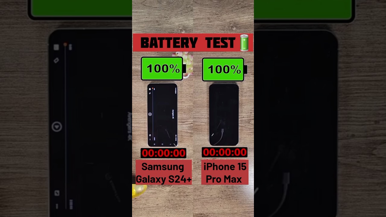 Samsung Galaxy S24 Plus vs iPhone 15 Pro Max Battery Drain Test#samsunggalaxys24plus #iphone15promax