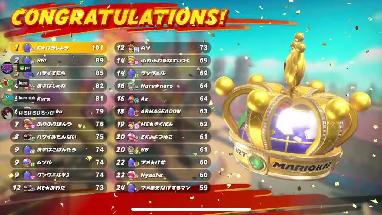 SUMMIT6v6 惜しくも17thでした泣 Lounge【マリオカートワールド】
