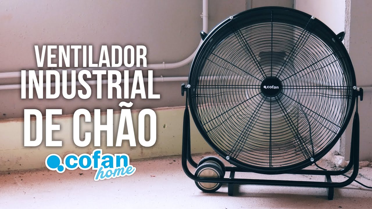 Ventoinha industrial de chão com rodas, pronta a usar – Potente e robusta. 💪🔥