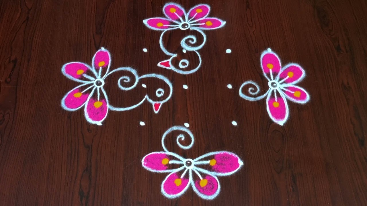 Birds rangoli || rangoli designs || daily kolam ||