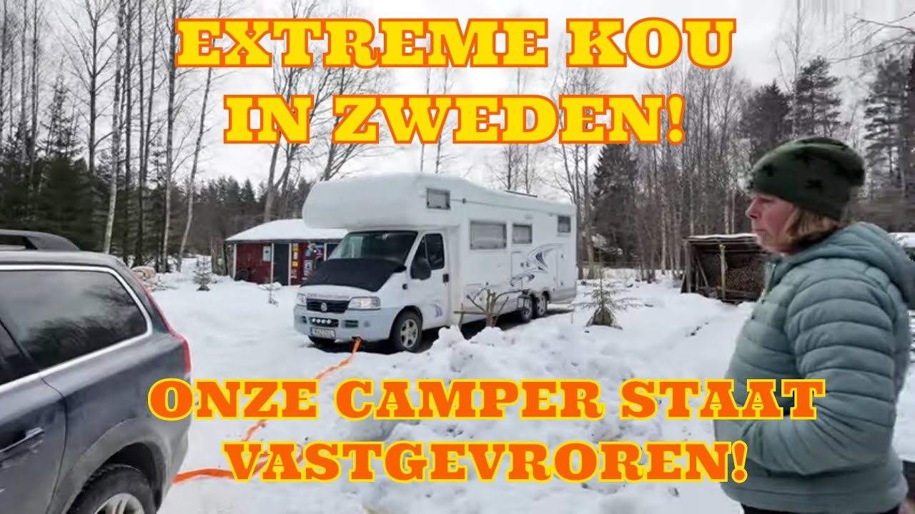 872 BIZARRE KOU IN ZWEDEN, ONZE CAMPER STAAT VAST GEVROREN! 