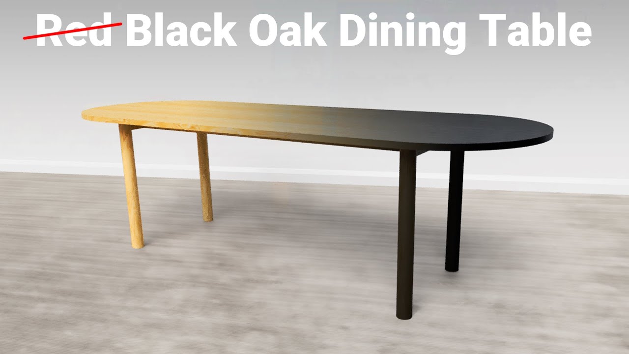 Black Finish on a Red Oak Dining Table with Turned Legs | Woodworking