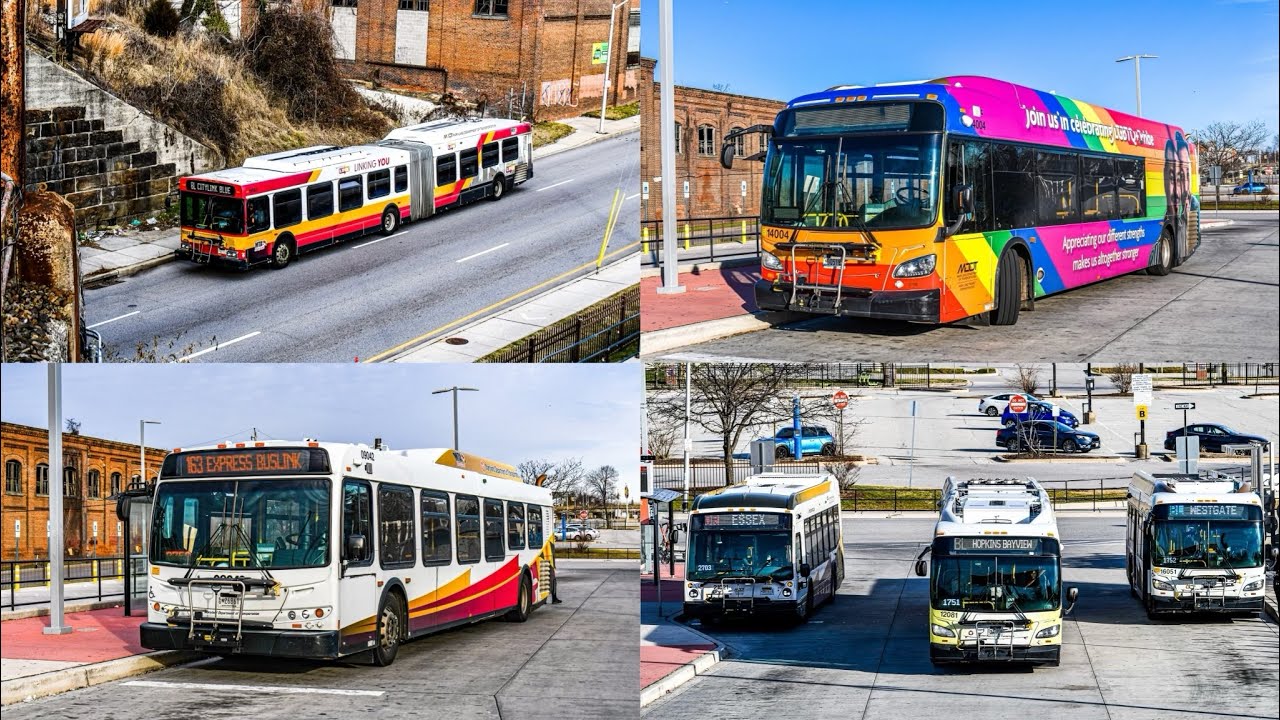 MTA Maryland Bus action #1 @ West Balitmore Marc Station & Downtown