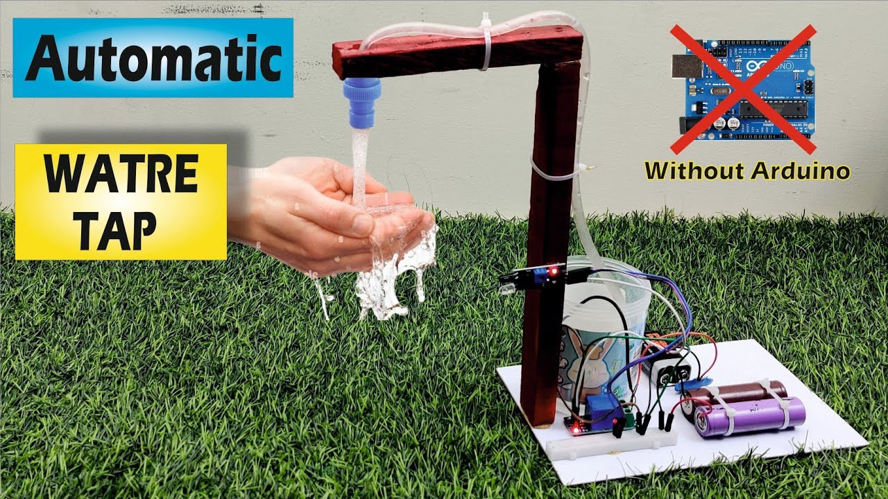Автоматический бесконтактный водопроводный кран своими руками без Arduino || Умный кран с ИК-датч...