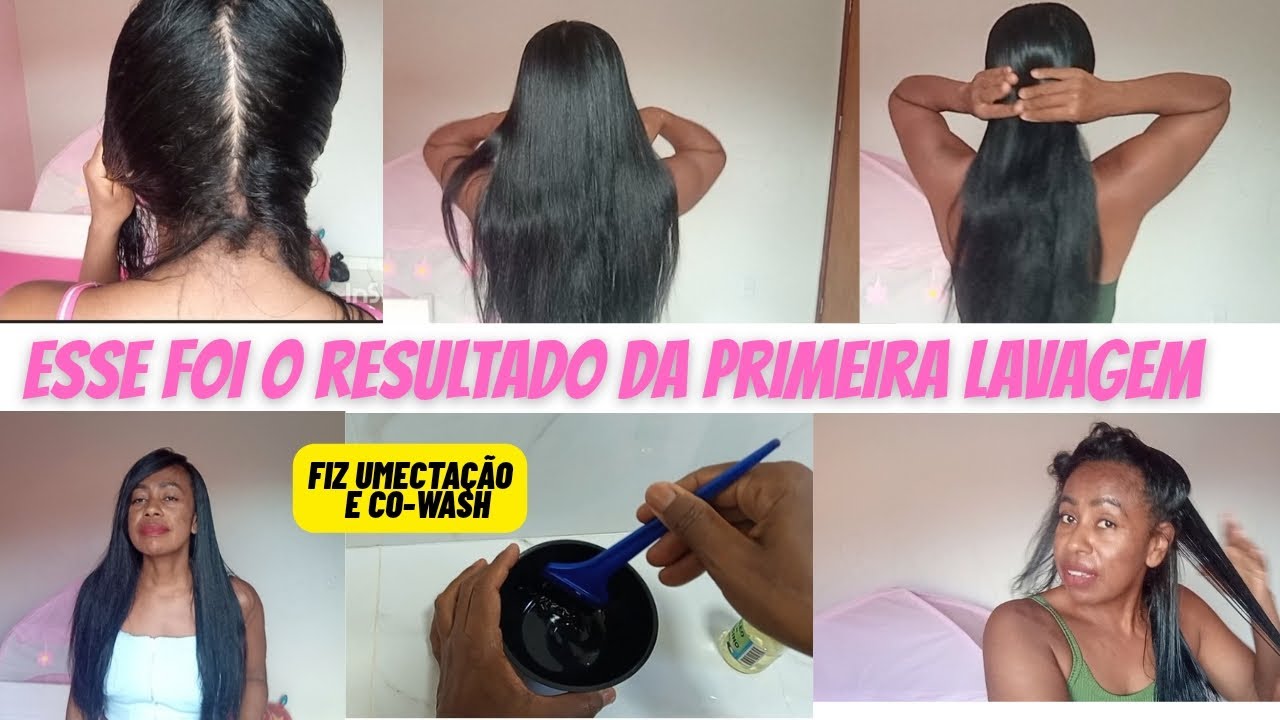 Primeira lavagem pós botox,fiz umectação com os cabelos limpos tirei com CO-wash 