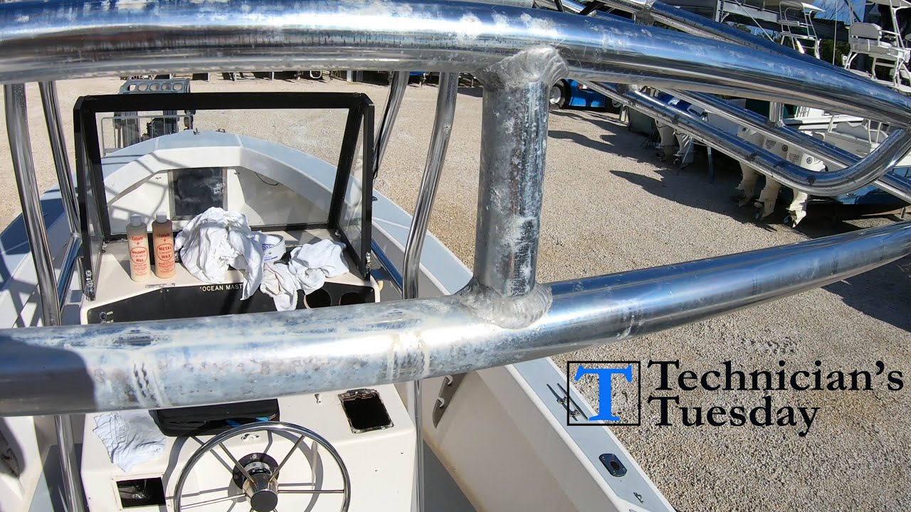 Boat T-Top Cleaning & Stringing Canvas!