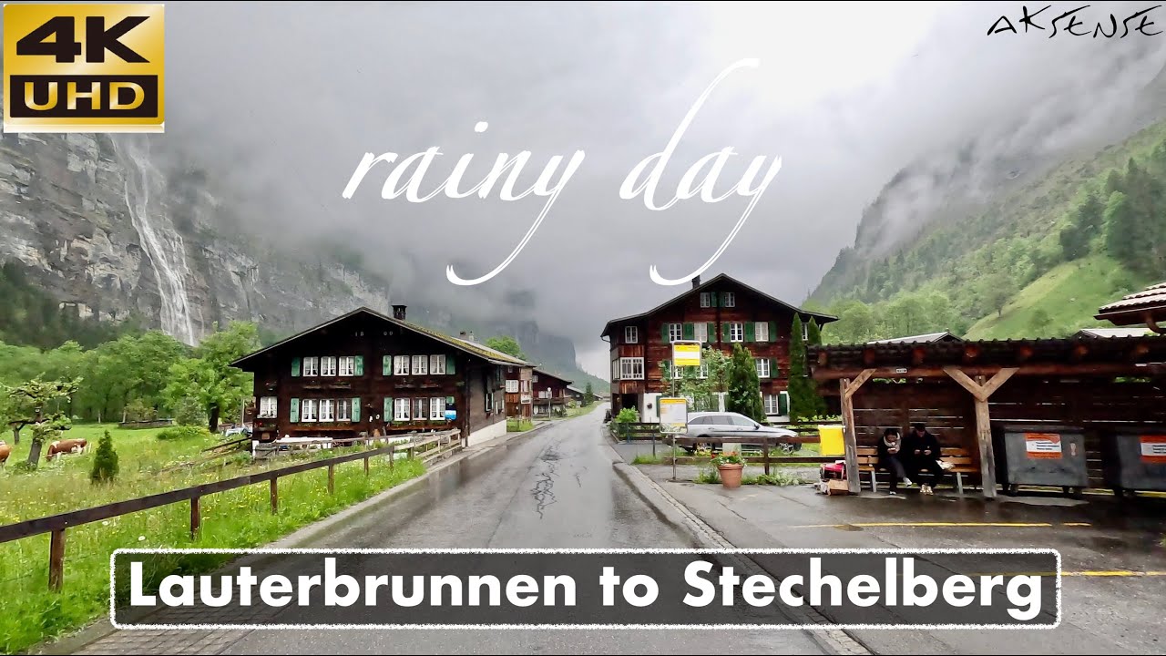 [ 4K ] Lauterbrunnen to Stechelberg Village, Switzerland - Car Driving | 4K 60fps Cab View