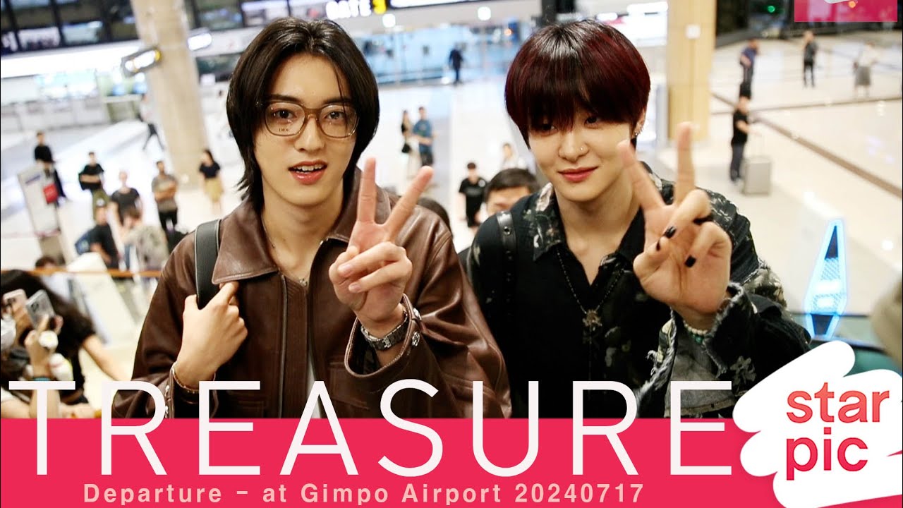 트레저 하루토-지훈-아사히 '아침부터 조각미남' [STARPIC] / TREASURE Departure - at Gimpo Airport 20240717