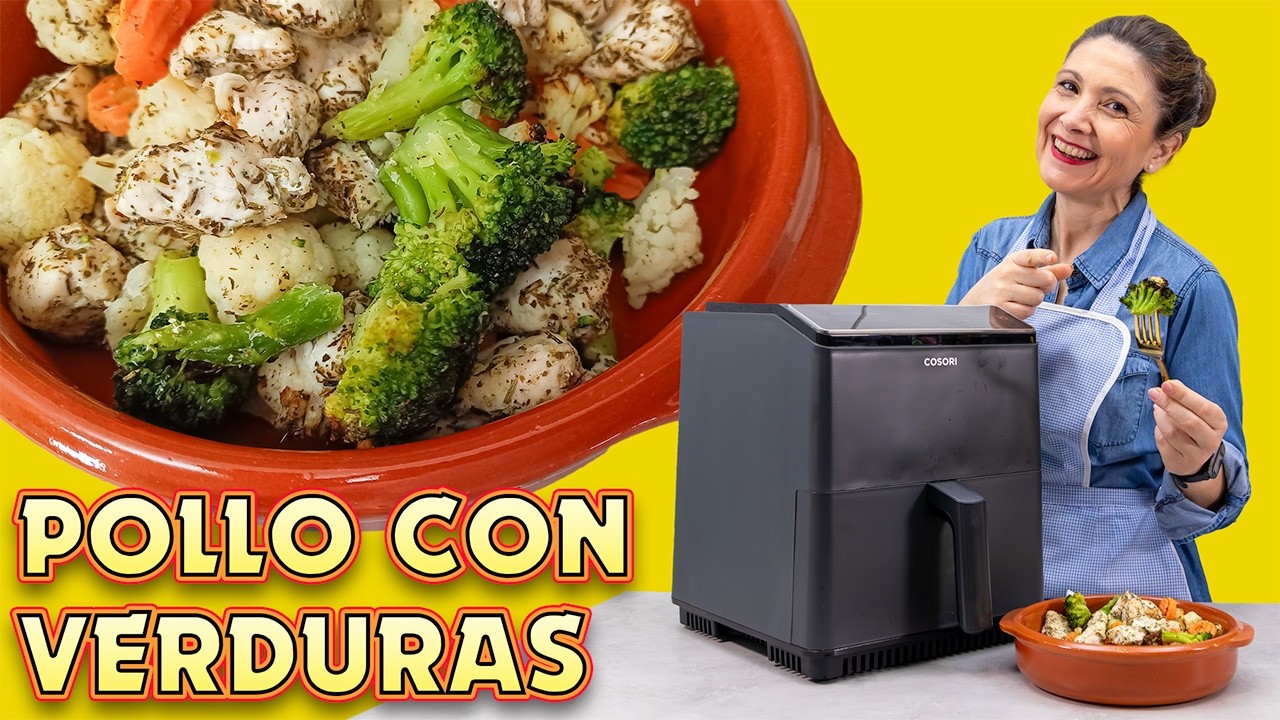 Pollo con verduras en air fryer ¡Económico y Delicioso!