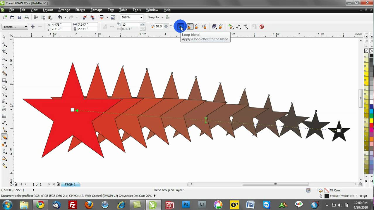 corel draw training video tutorials: blend tool