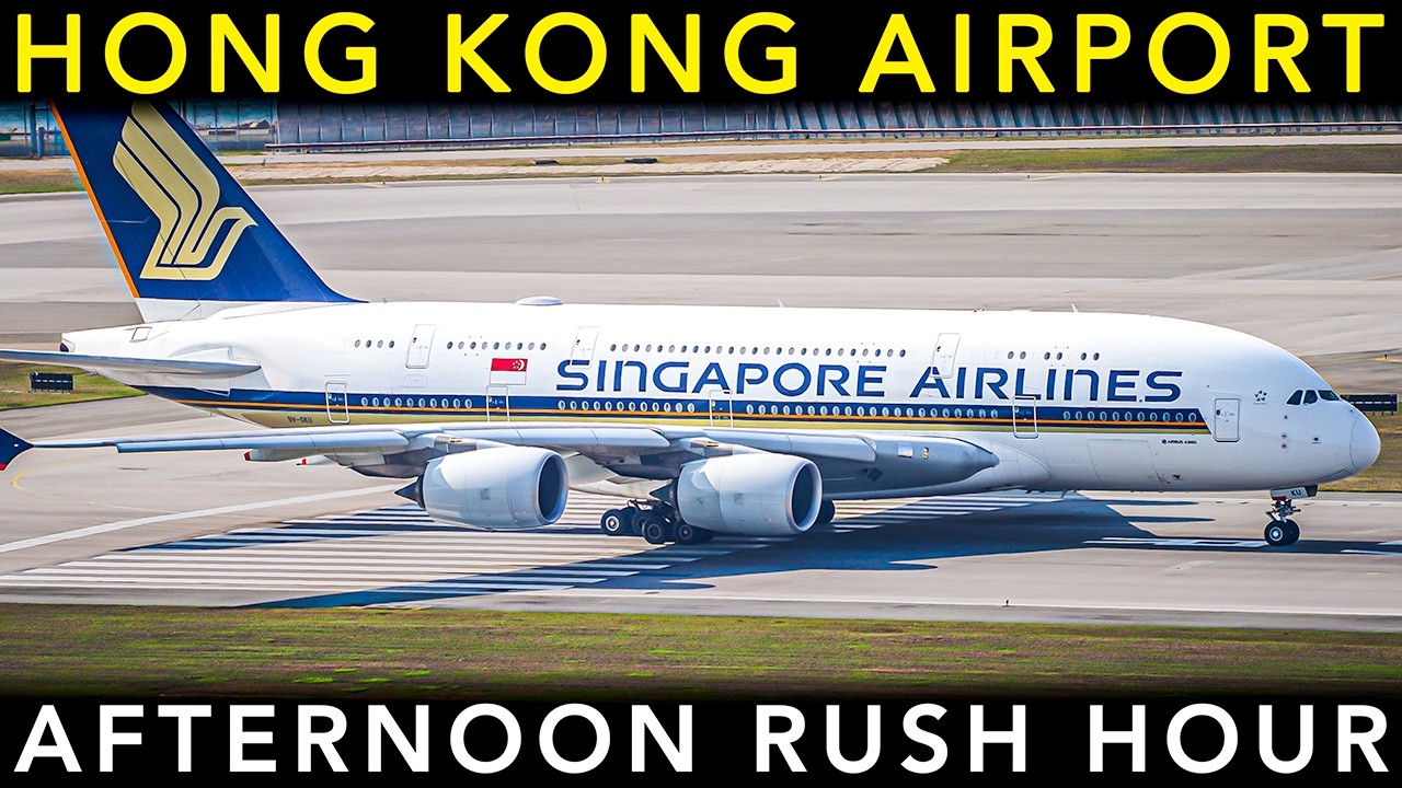 PLANE SPOTTING at HONG KONG AIRPORT🇭🇰  SUPER BUSY Landing & Takeoff  Afternoon RUSH HOUR