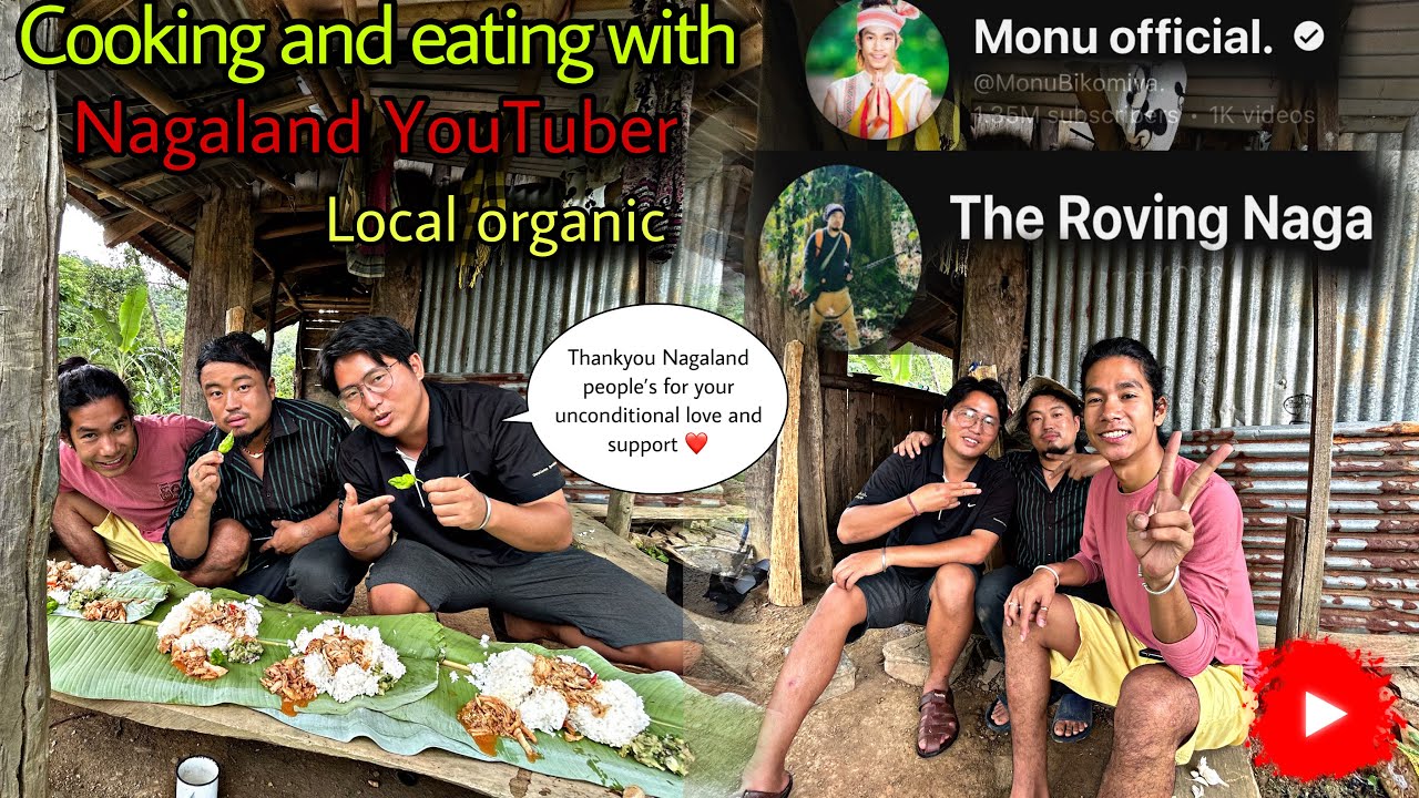 Cooking and Eating wild mushrooms in the jungle with ​⁠@therovingnaga4982 ​⁠@MonuBikomiya.