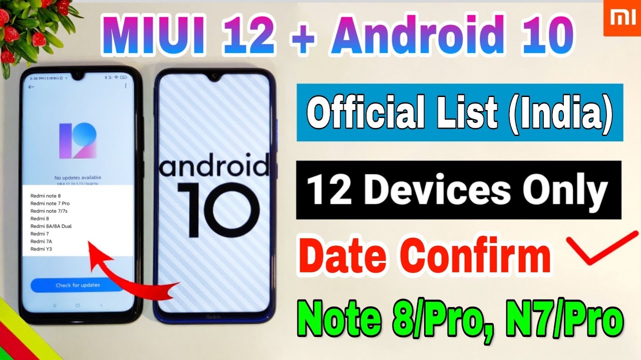 Miui 12.0.1.0 India stable update Android 10 | Miui 12 & Android 10 Release date India Note 8, note7