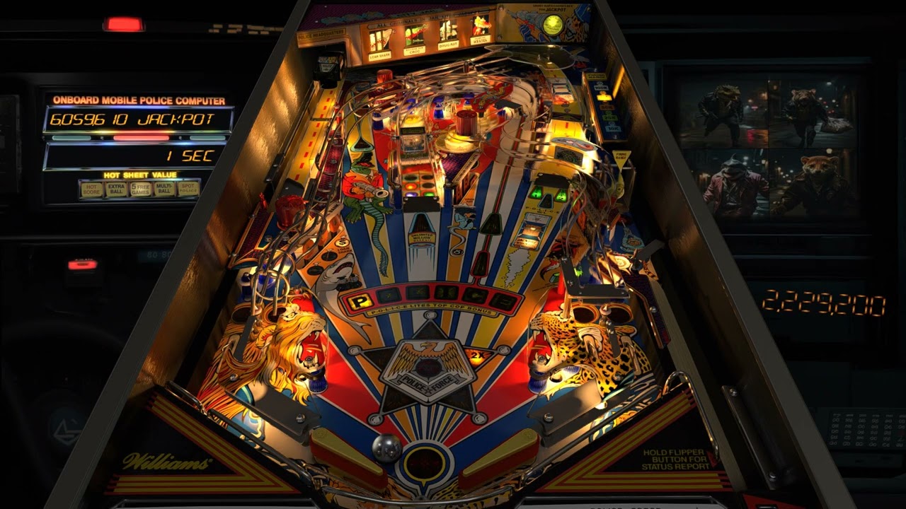 Police Force (Williams 1989) - VPW - Visual Pinball X / VPX - Jackpot and Top Cop Bonus!