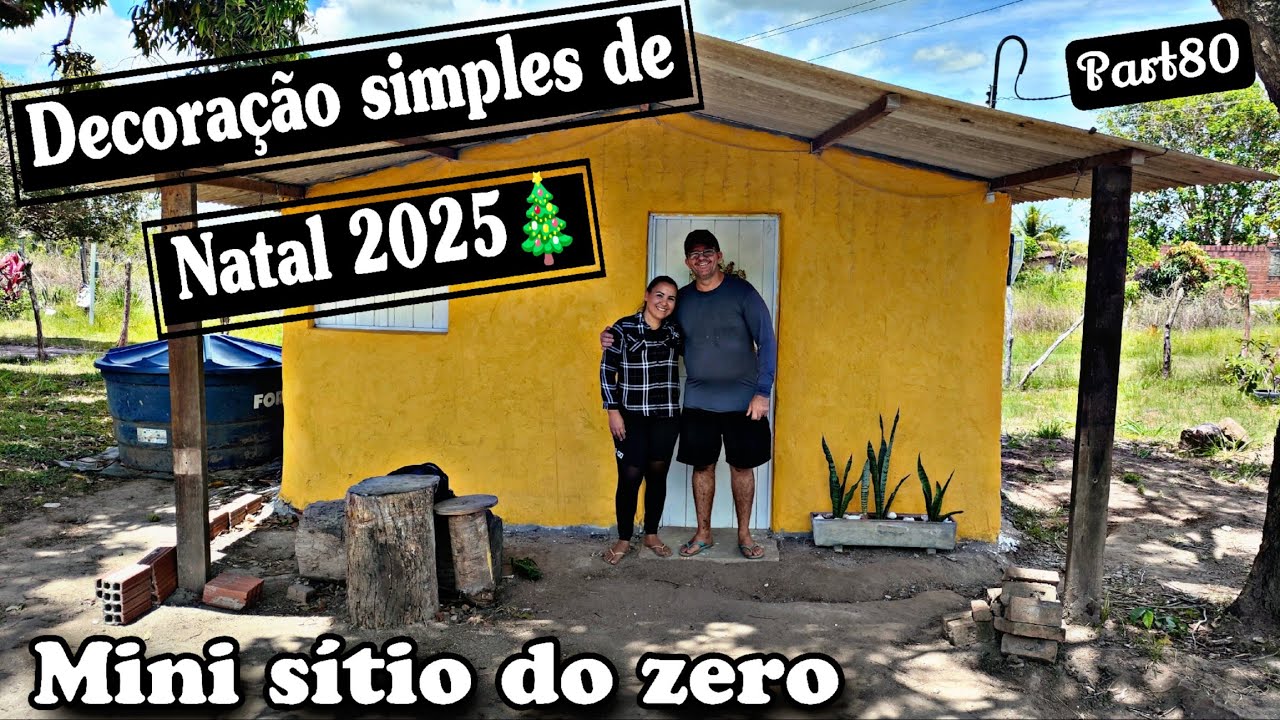 DECORANDO PELA PRIMEIRA VEZ NOSSA CASINHA DE TAIPA PARA O NATAL + ÁRVORE ARTESANAL 🎄, 