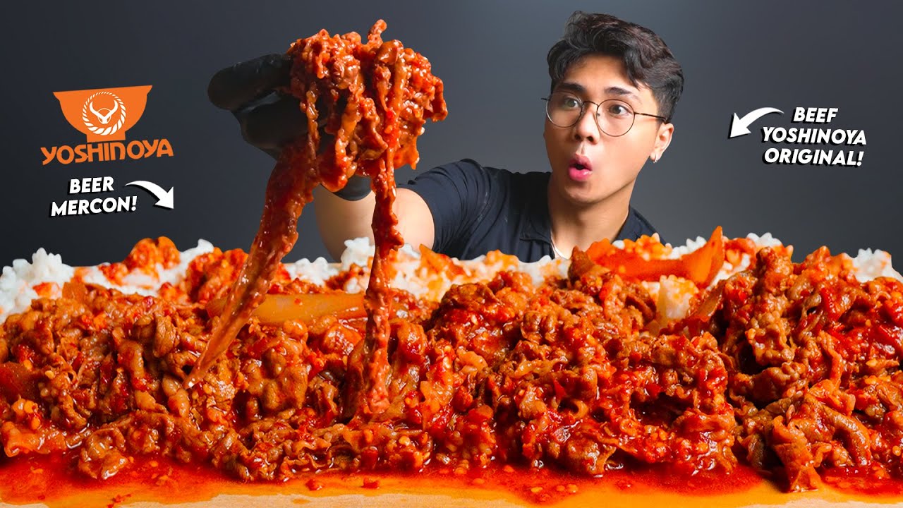 PR4NK LAMBUNG!! MUKBANG BEEF YOSHINOYA 1KG SAMBEL MERCON!! GAK NGOTAK!!🥵
