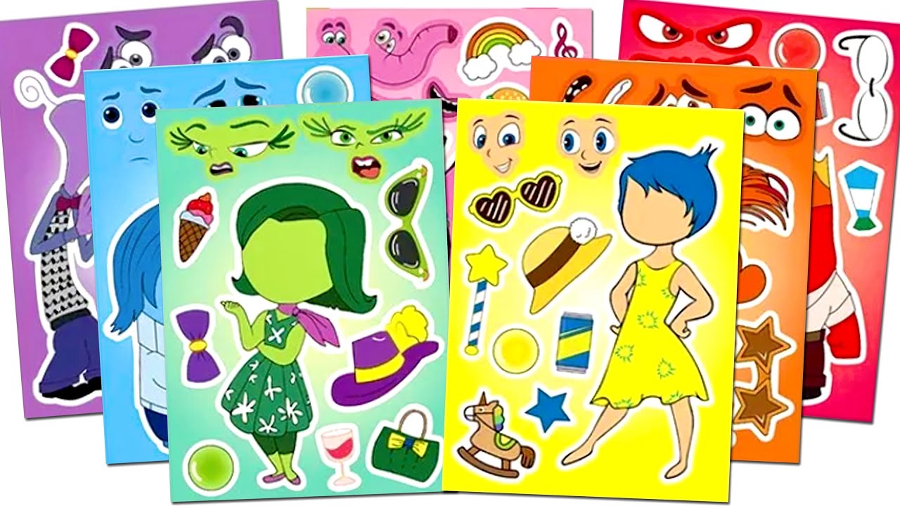 [Sticker Asmr] 🎼 Inside Out 2 Movie Emotions Sticker Book Decoration 🎵 인사이드아웃2 캐릭터 스티커 붙이기 빙봉