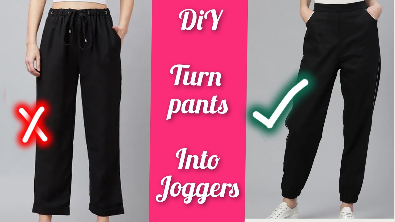 DIY||Turn your pants/sweatpants into joggers in 10 minutes ||recycling |upcycling |easy sewing ideas