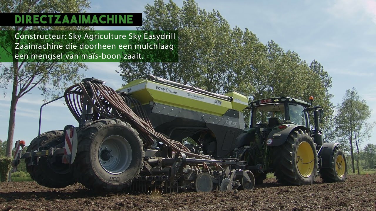 Demonstratie directzaai doorheen mulchlaag - Sky EasyDrill