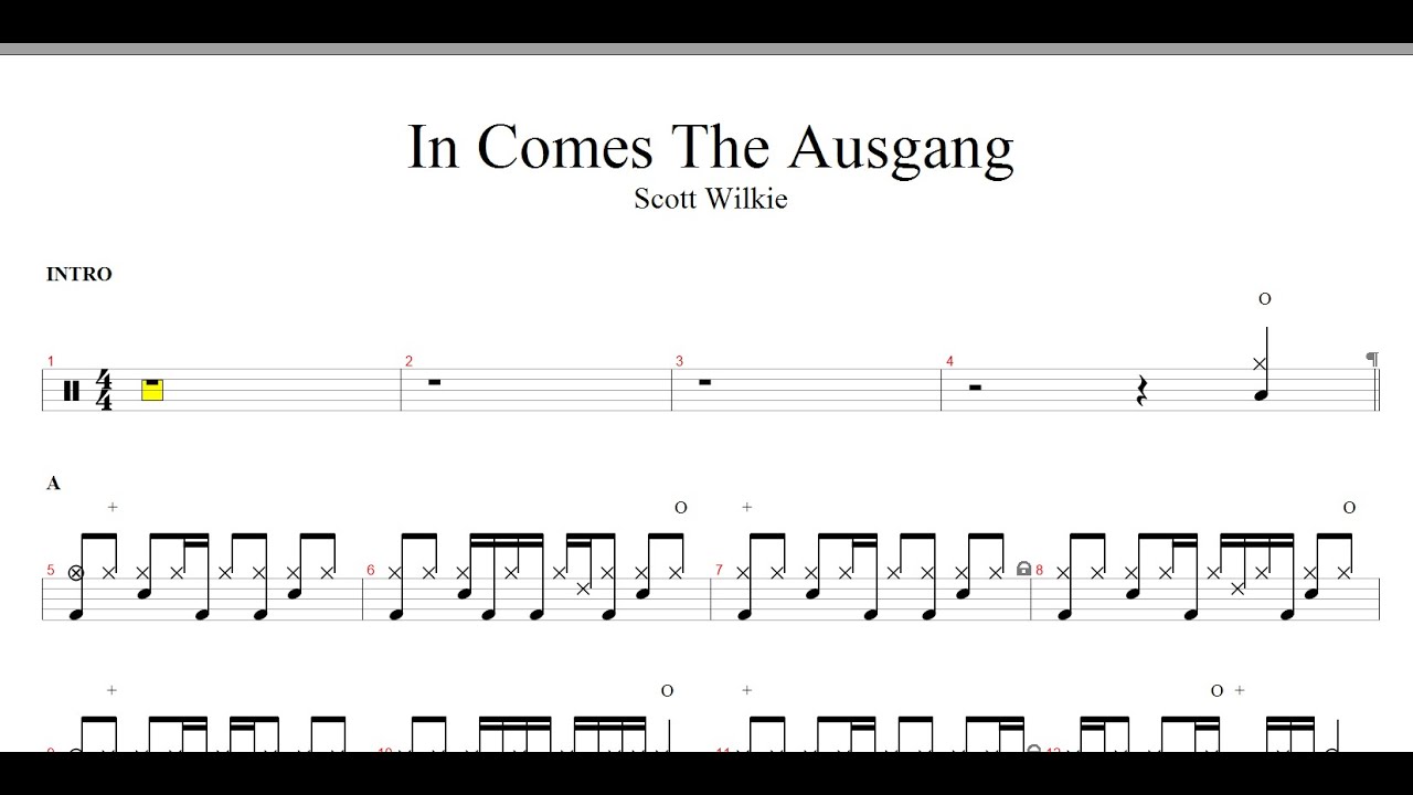 Scott Wilkie-In Comes The Ausgang | Drum Score, Drum Sheet Music