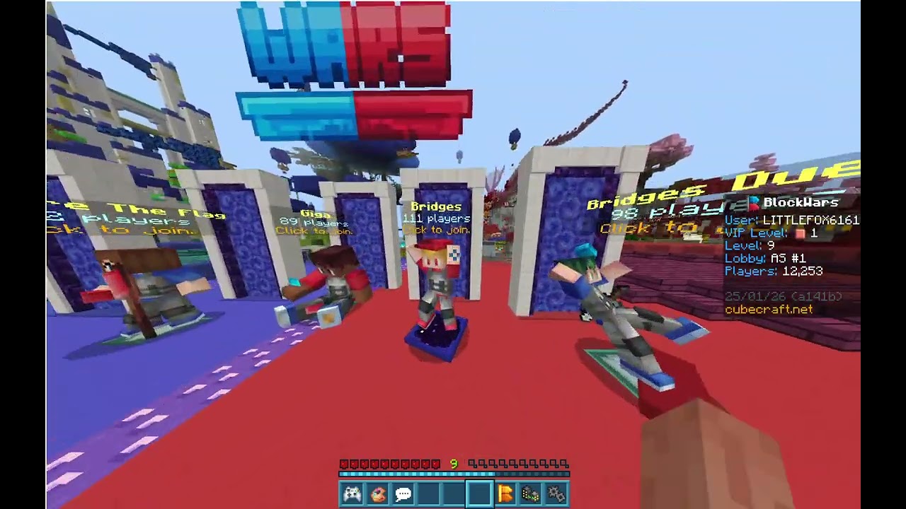 Playing blockwars and pvping