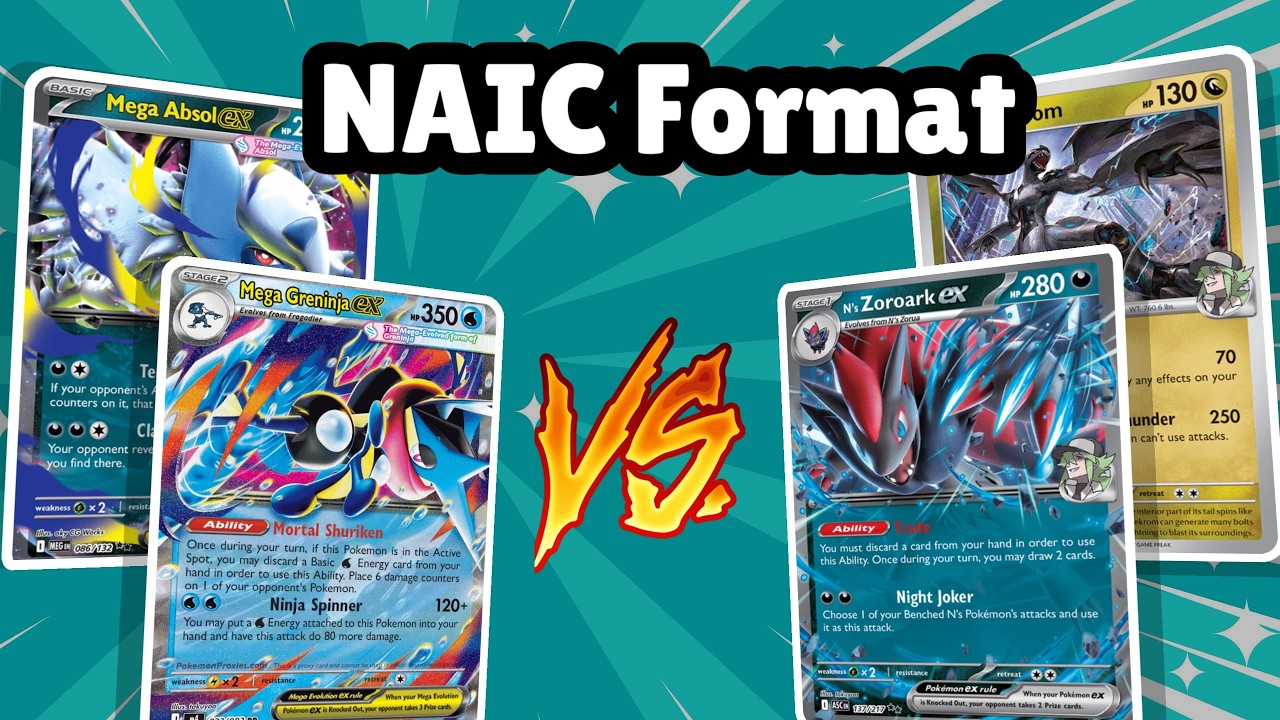 Mega Greninja ex W/ Mega Absol VS N's Zoroark ex W/ Zekrom | Ninja Spinner | Pokemon TCG