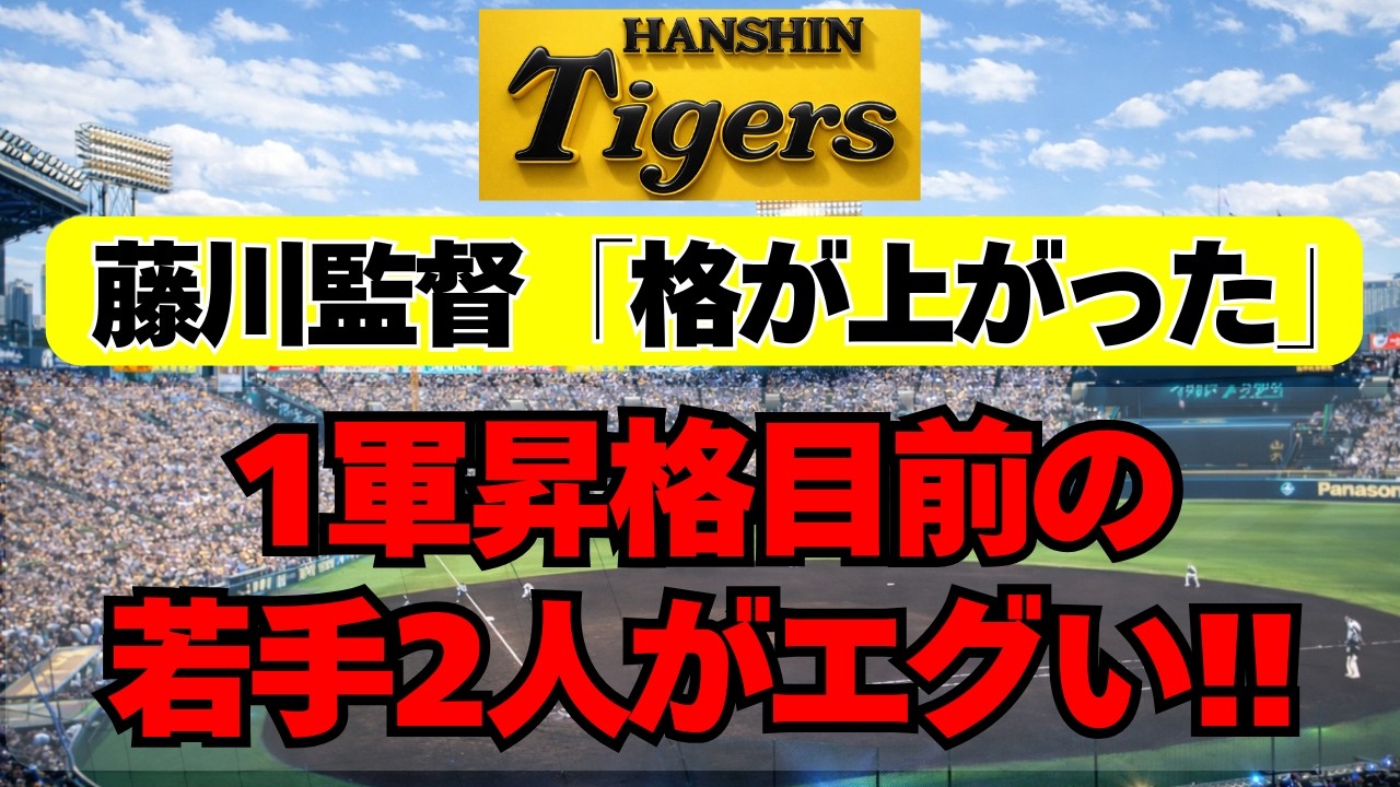 【阪神】藤川監督が大絶賛！1軍昇格目前の2選手がエグい！